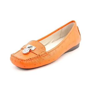 Michael Kors Hamilton Tangerine Ostrich Leather Loafers